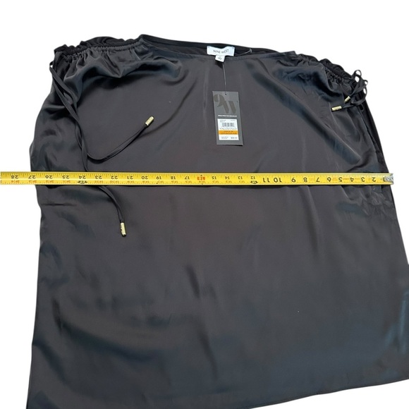 Nine West Ruched Shoulder Tie Elegant Black Women's Top Size 3X NWT - Picture 9 of 17